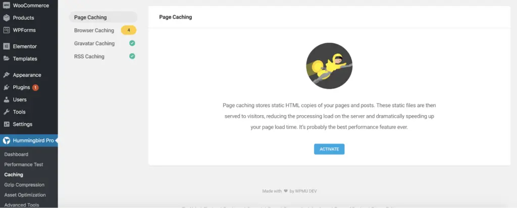 hummingbird enable caching module