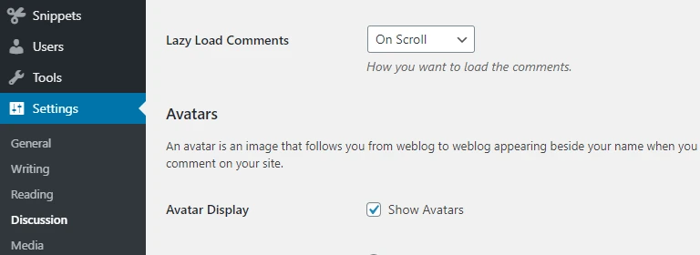 lazy load comments for wordpress