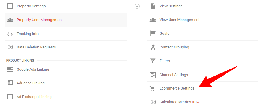 ecommerce settings