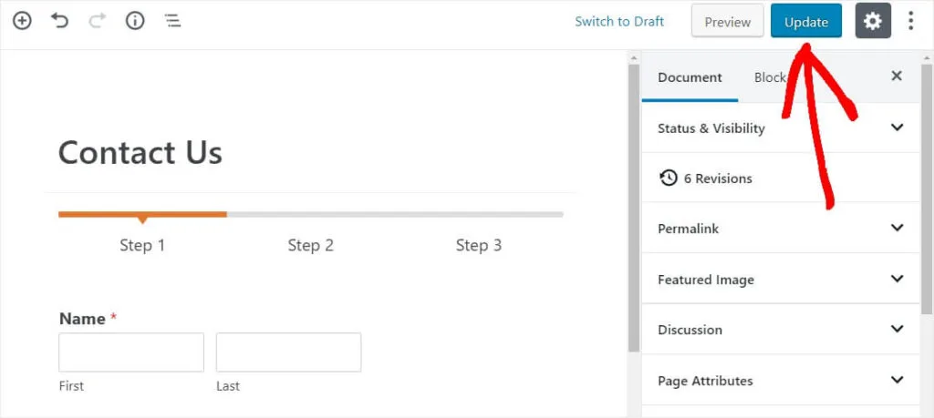 save multistep form